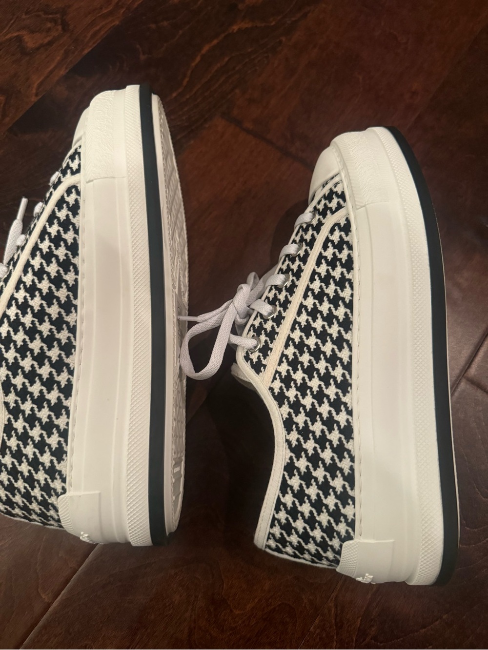 Dior Black & White Houndstooth Low-Top Canvas Sneaker- 36.5 - Picture 7 of 9